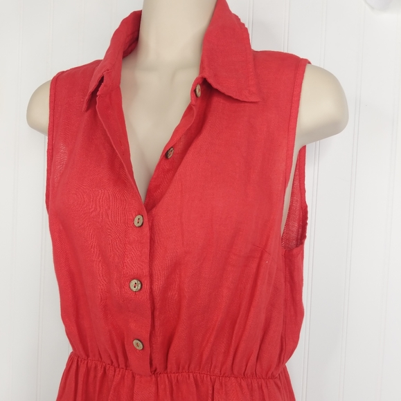 LE REGAZZE Made in Italy Linen Fit and Flare Dress Sz M - Picture 12 of 16